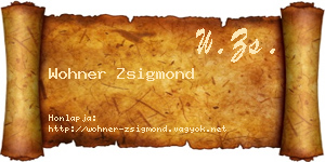 Wohner Zsigmond névjegykártya