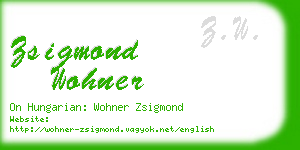 zsigmond wohner business card